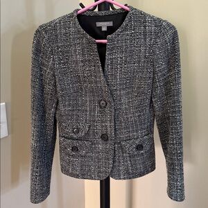 Ann Taylor Boucle Grey, Black and White Jacket